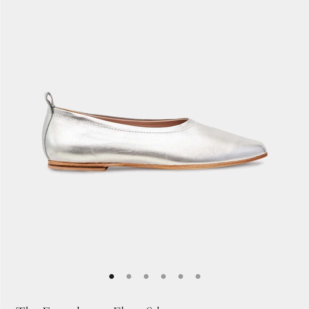Essen Silver Leather Ballet Flats - Picture 5 of 5